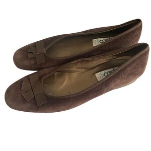 GALO Chocolate Brown Suede Ballet Leather Flats Size US 8.5